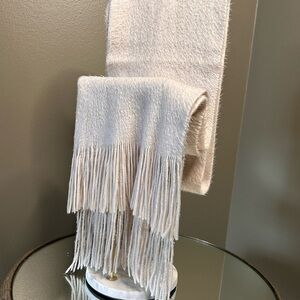 Luxurious Cream Scarf with Fringe